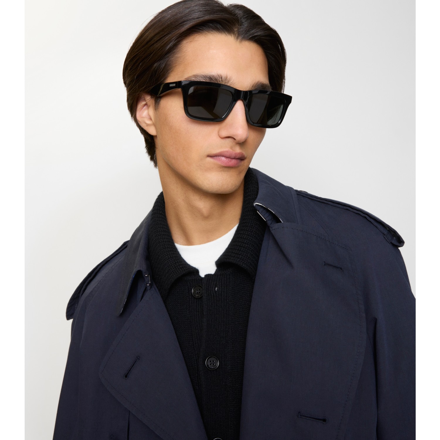 徽标装饰长方框太阳眼镜