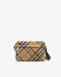 沙米色小号格纹斜背包