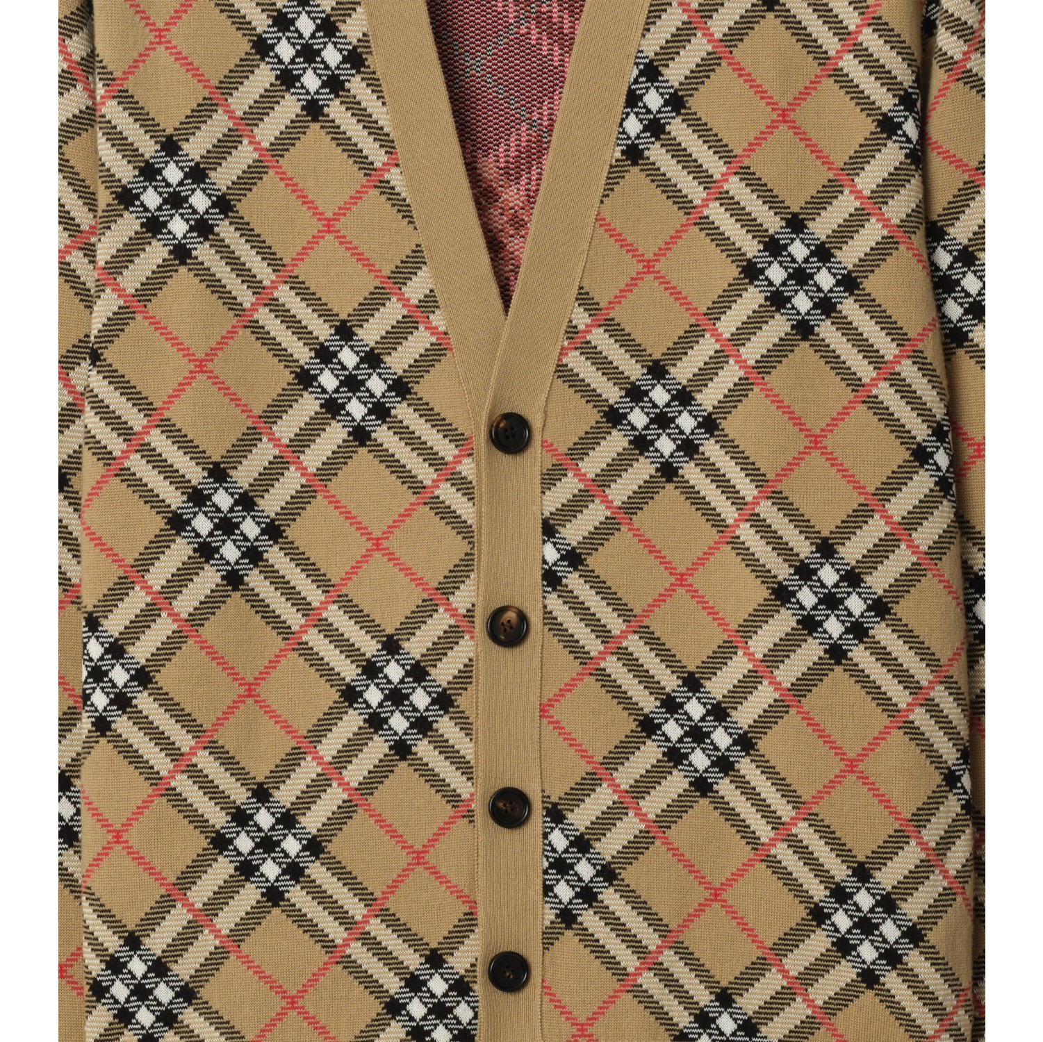 格纹棉毛混纺开衫