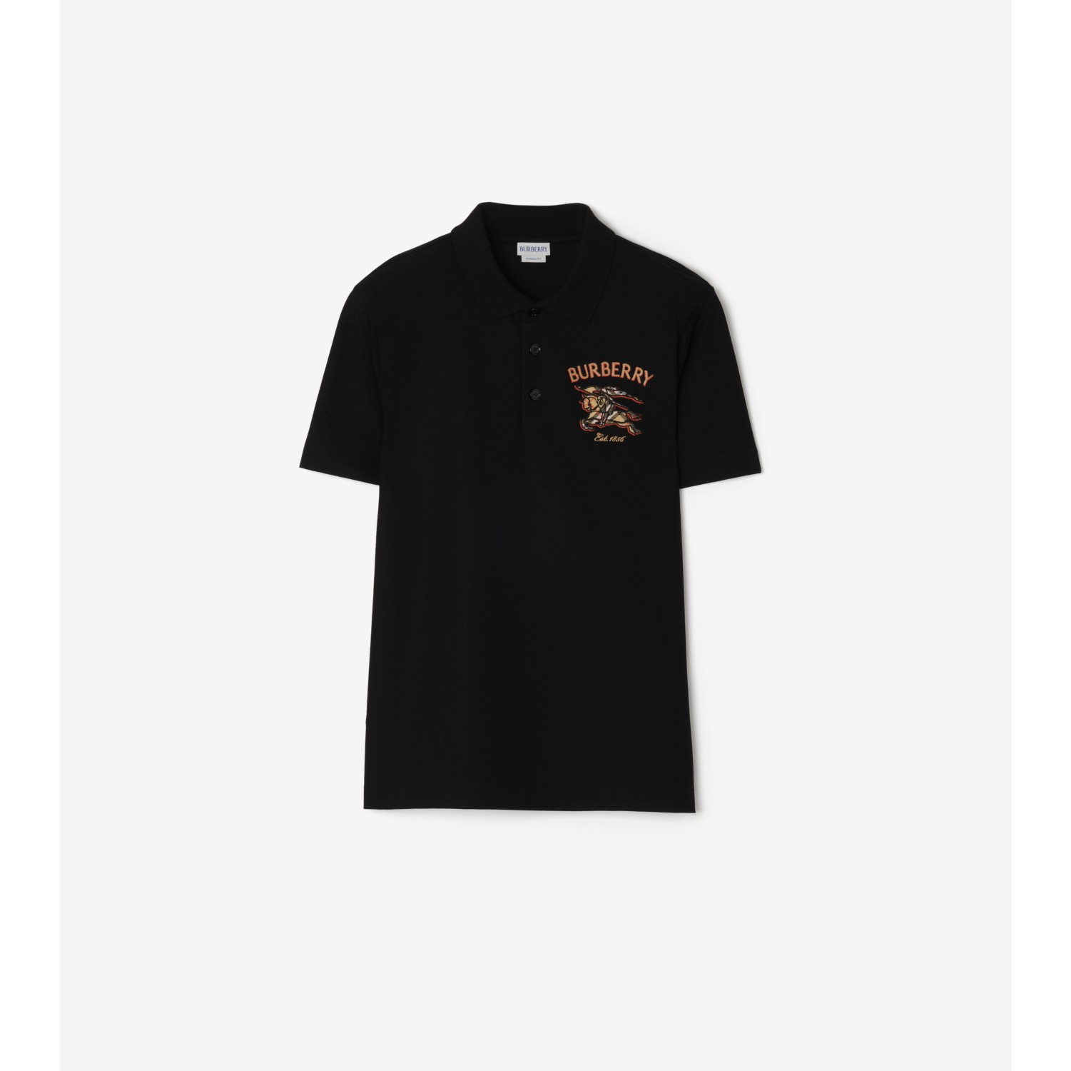 骑士徽标格纹棉质 Polo 衫