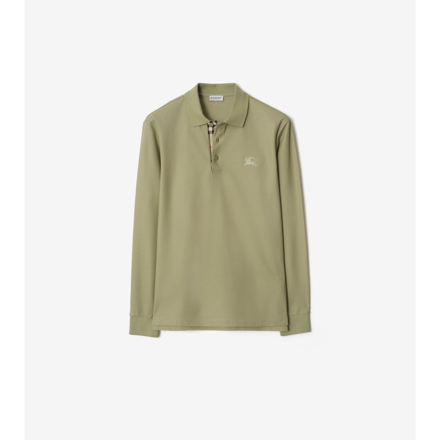 长袖棉质 Polo 衫