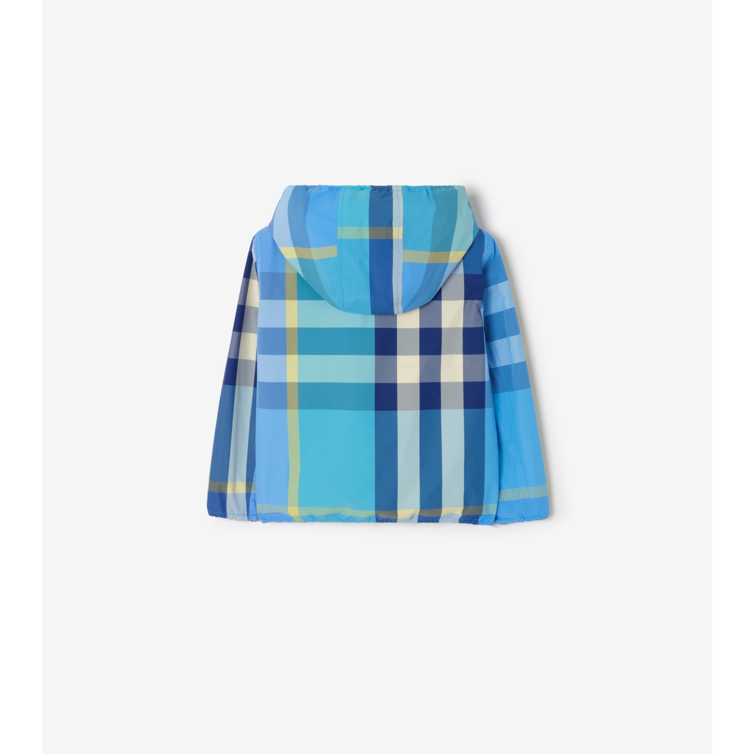 双面两穿格纹尼龙连帽外套