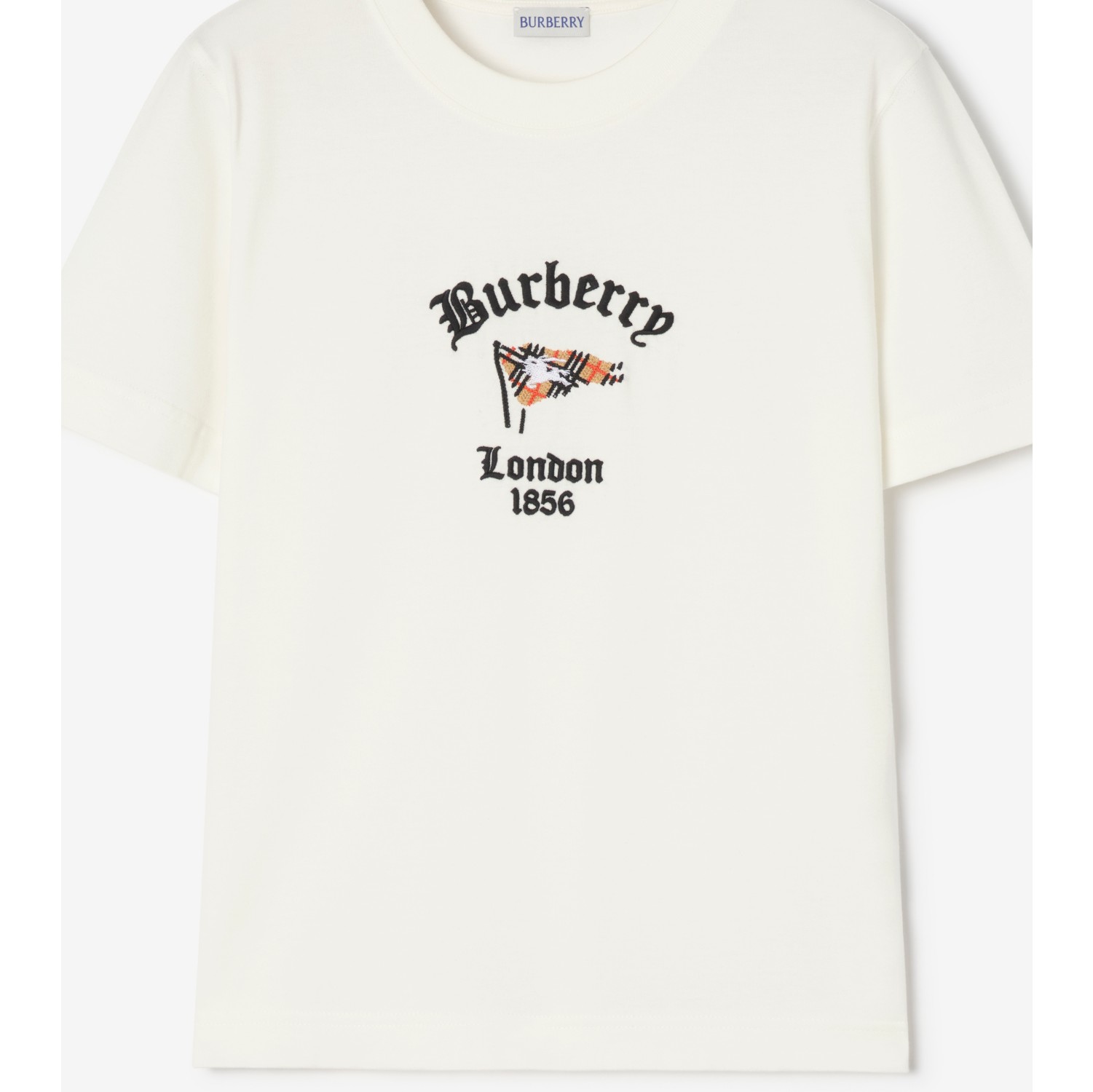 格纹旗帜图案棉质 T 恤衫