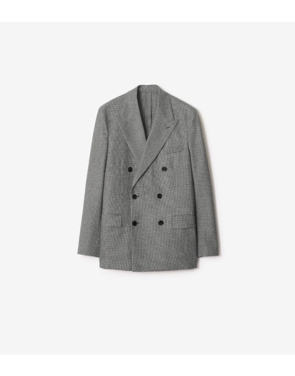 锯齿格纹羊毛量裁夹克