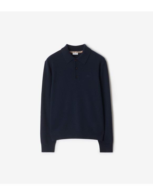 长袖羊绒混纺 Polo 衫