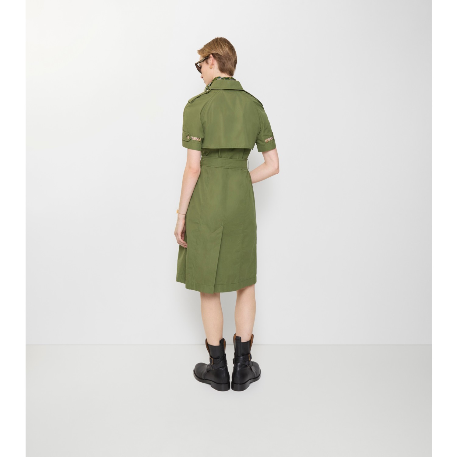 棉府绸 Trench 连衣裙