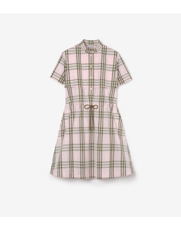 格纹棉质连衣裙