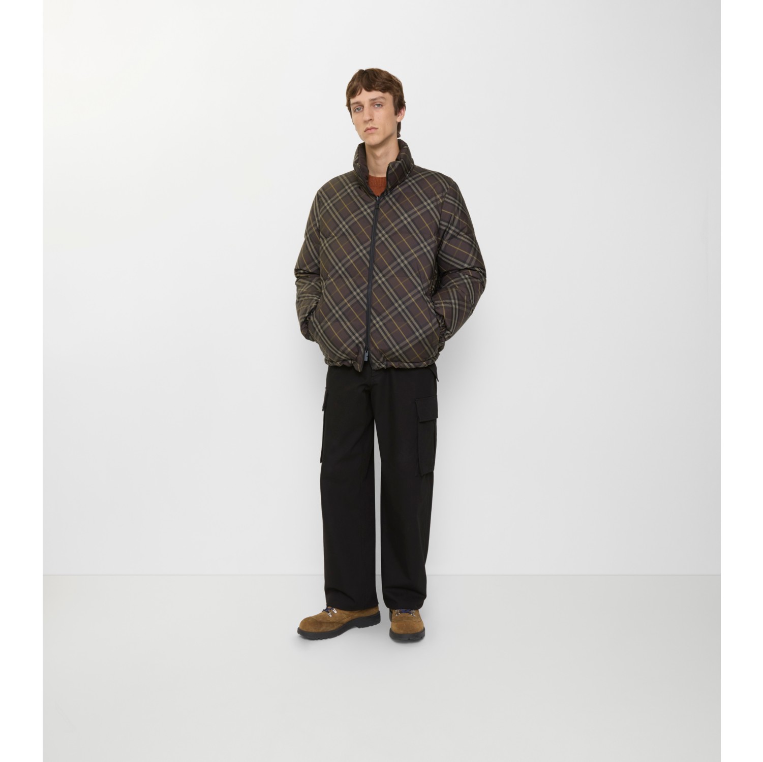 双面两穿格纹 Snowdon 羽绒服