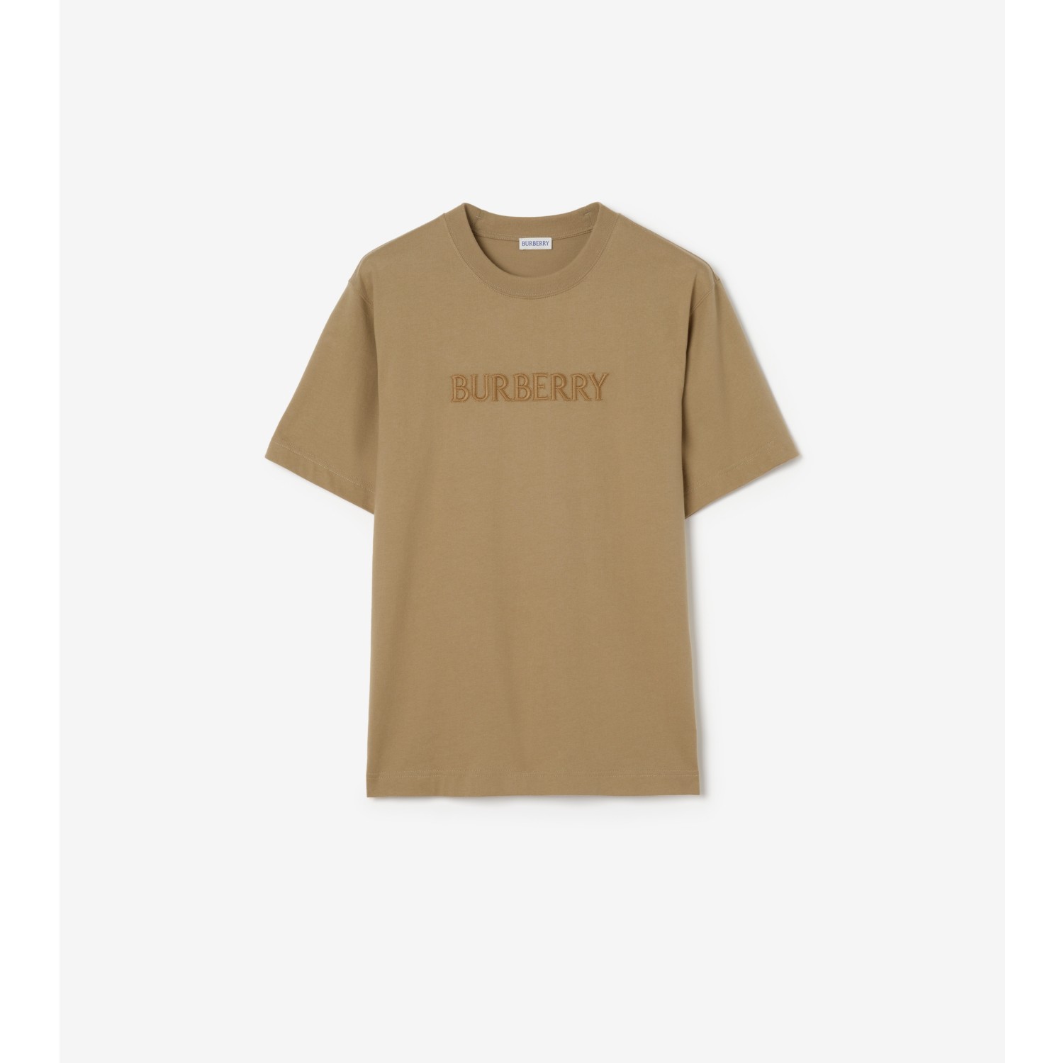 徽标装饰棉质 T 恤衫