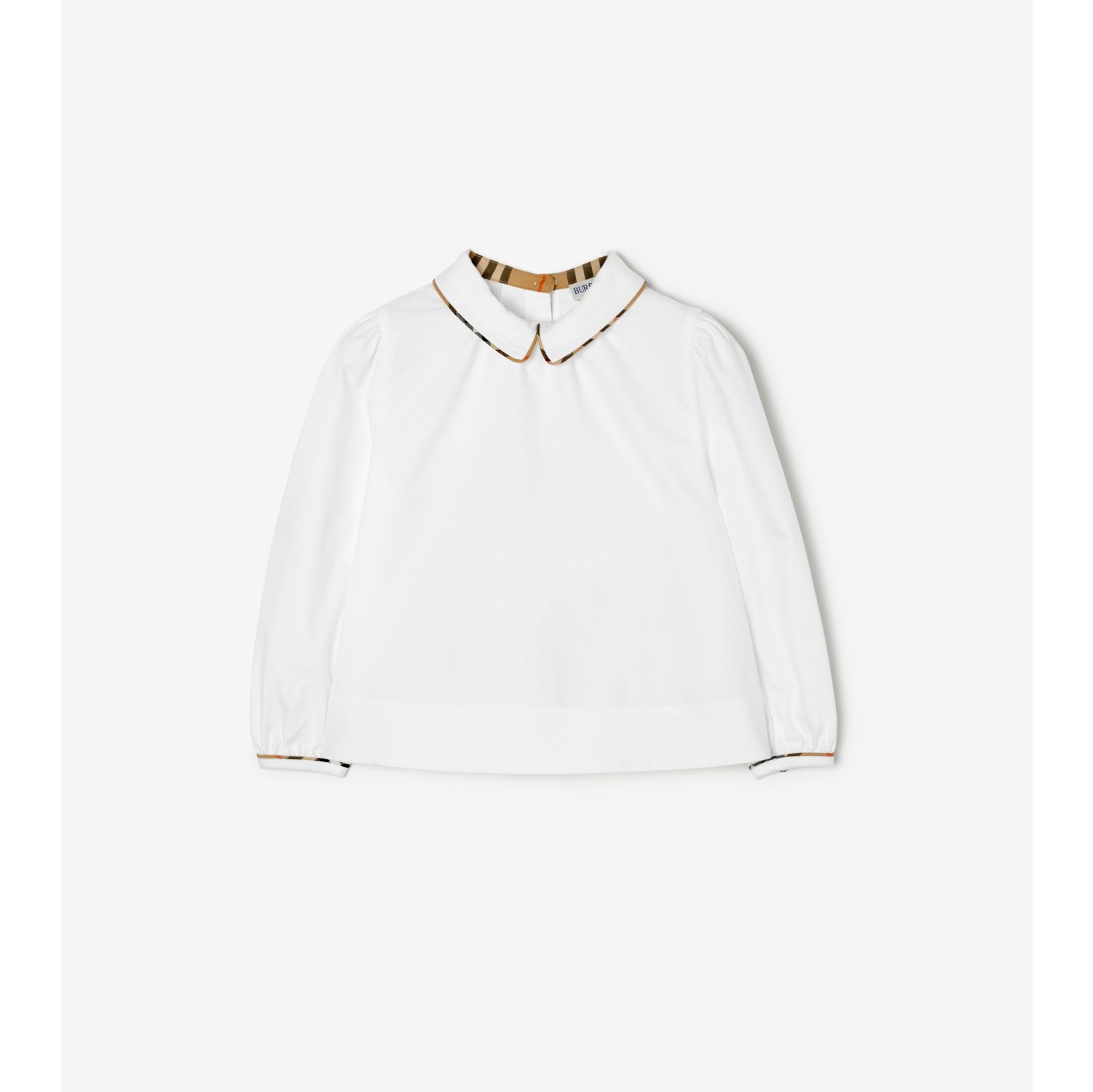 格纹装饰棉质衬衫