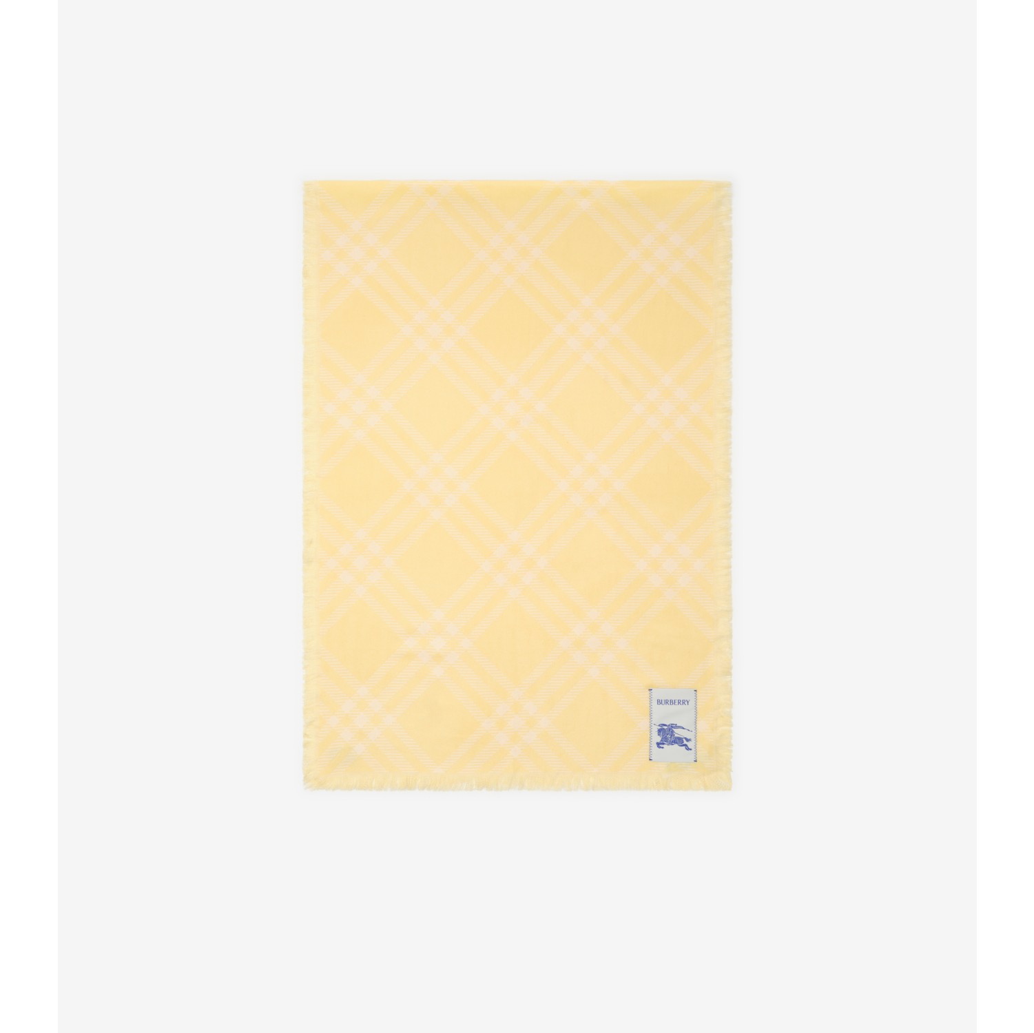 宽版格纹丝毛混纺围巾