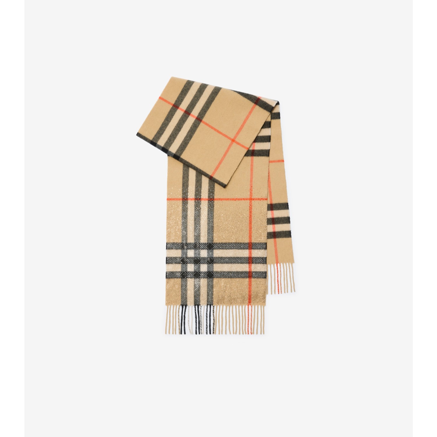 人造水晶装饰渐变格纹羊绒围巾