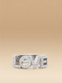 Crystal Detail Palladium-plated Love Ring