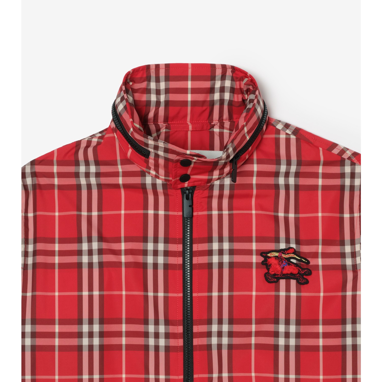 马术骑士徽标格纹外套