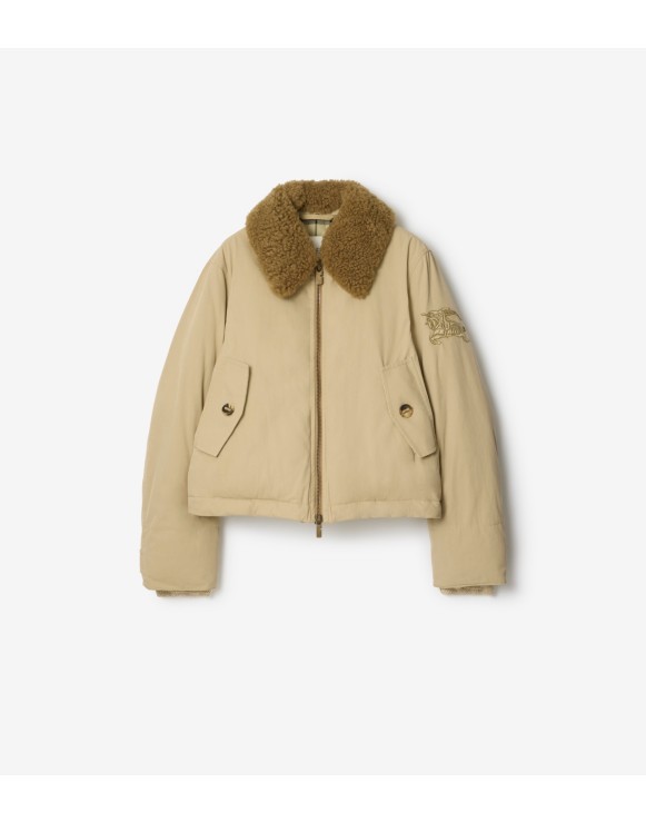 毛羊皮衣领嘎巴甸夹克