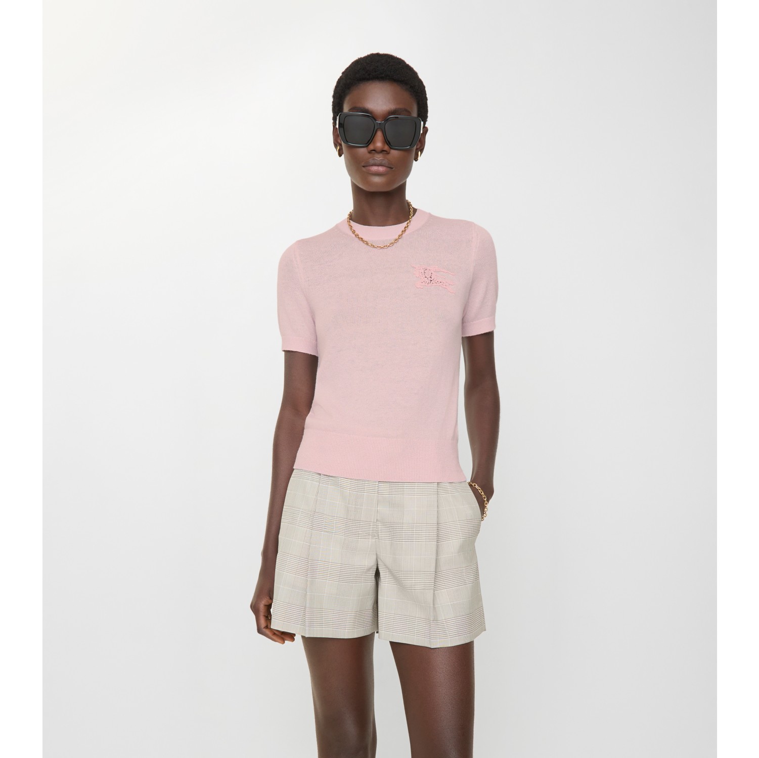 马术骑士徽标羊毛棉质混纺上衣