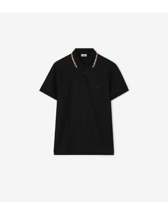 格纹装饰棉质 Polo 衫