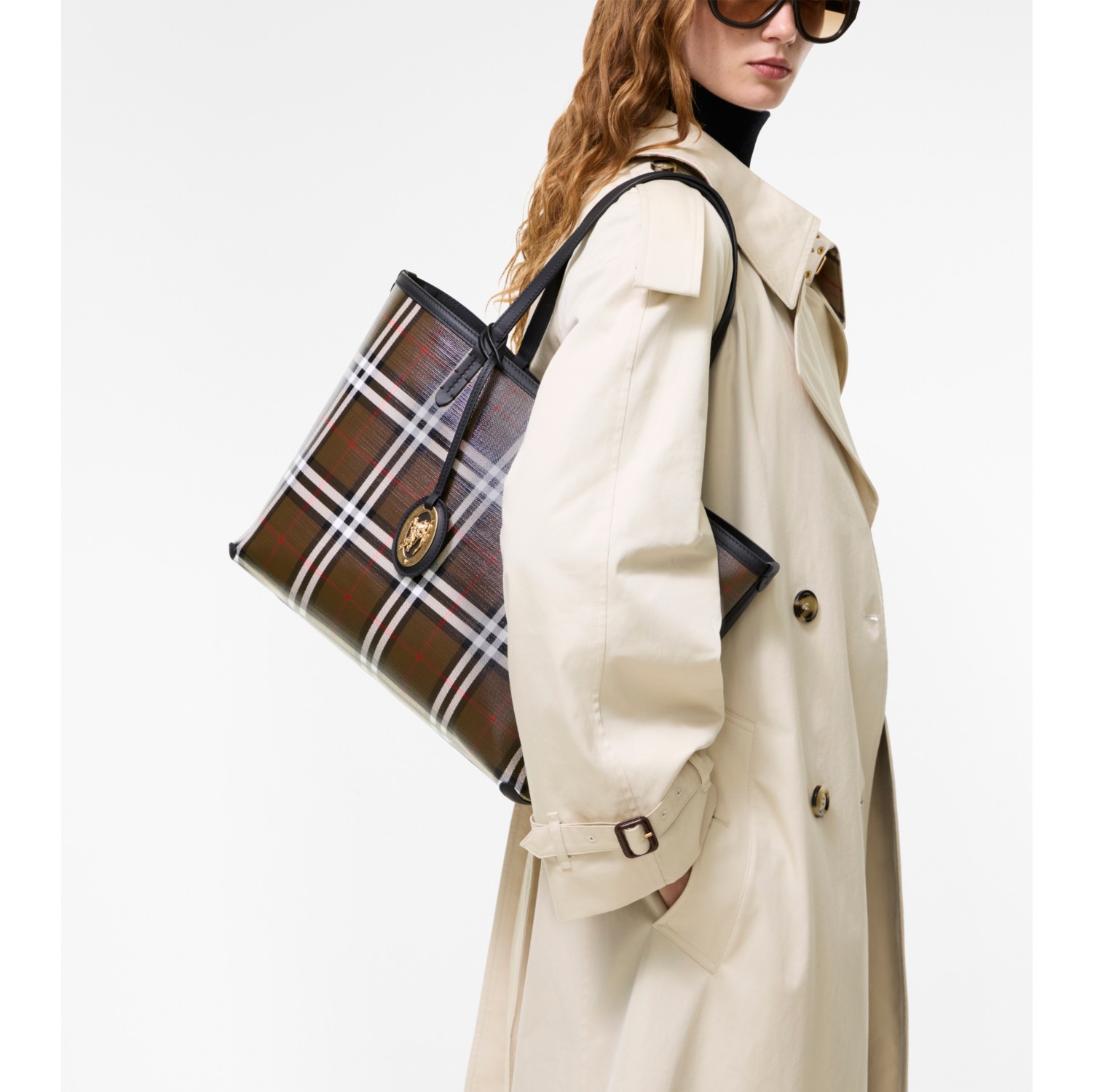 小号格纹托特包
