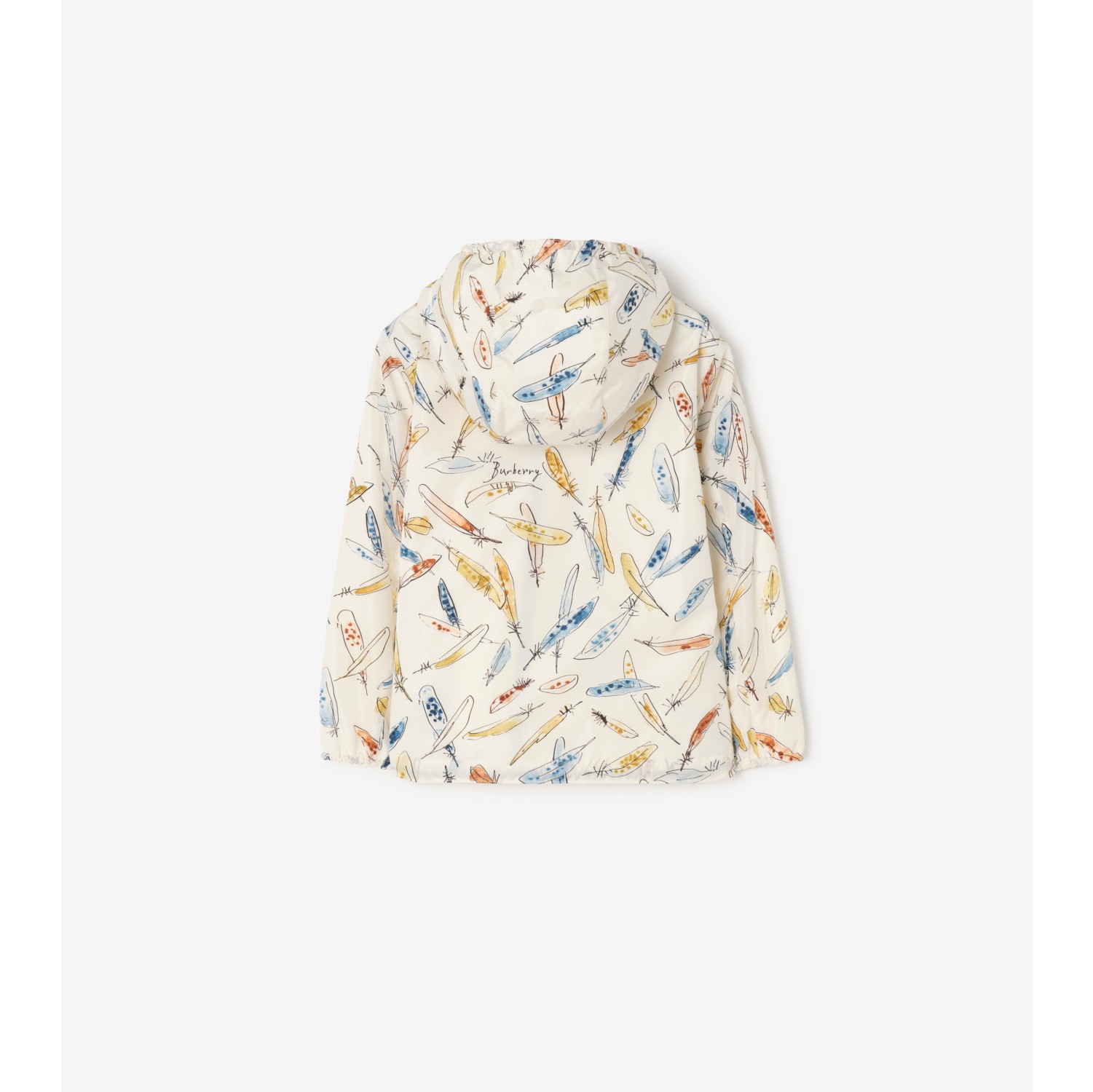 羽毛印花尼龙连帽外套