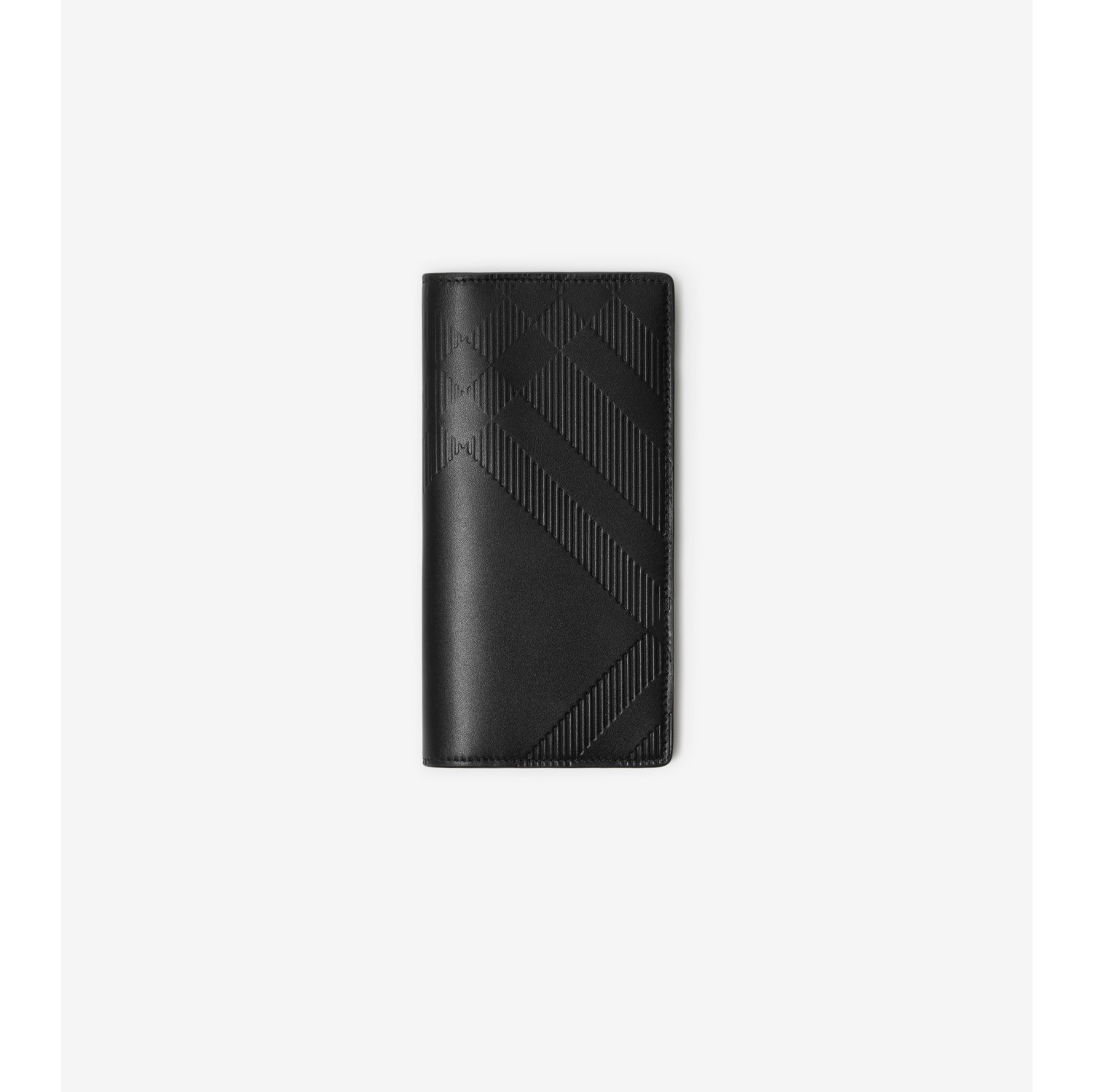 格纹长款钱夹(黑色) - 男士, 皮革| Burberry® 博柏利官网