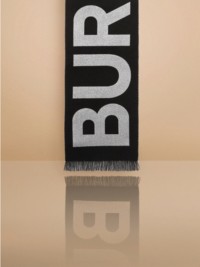 Reversible Crystal Monogram Motif Cashmere Scarf