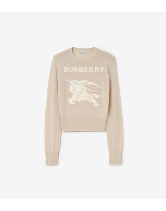 马术骑士徽标棉毛混纺针织衫