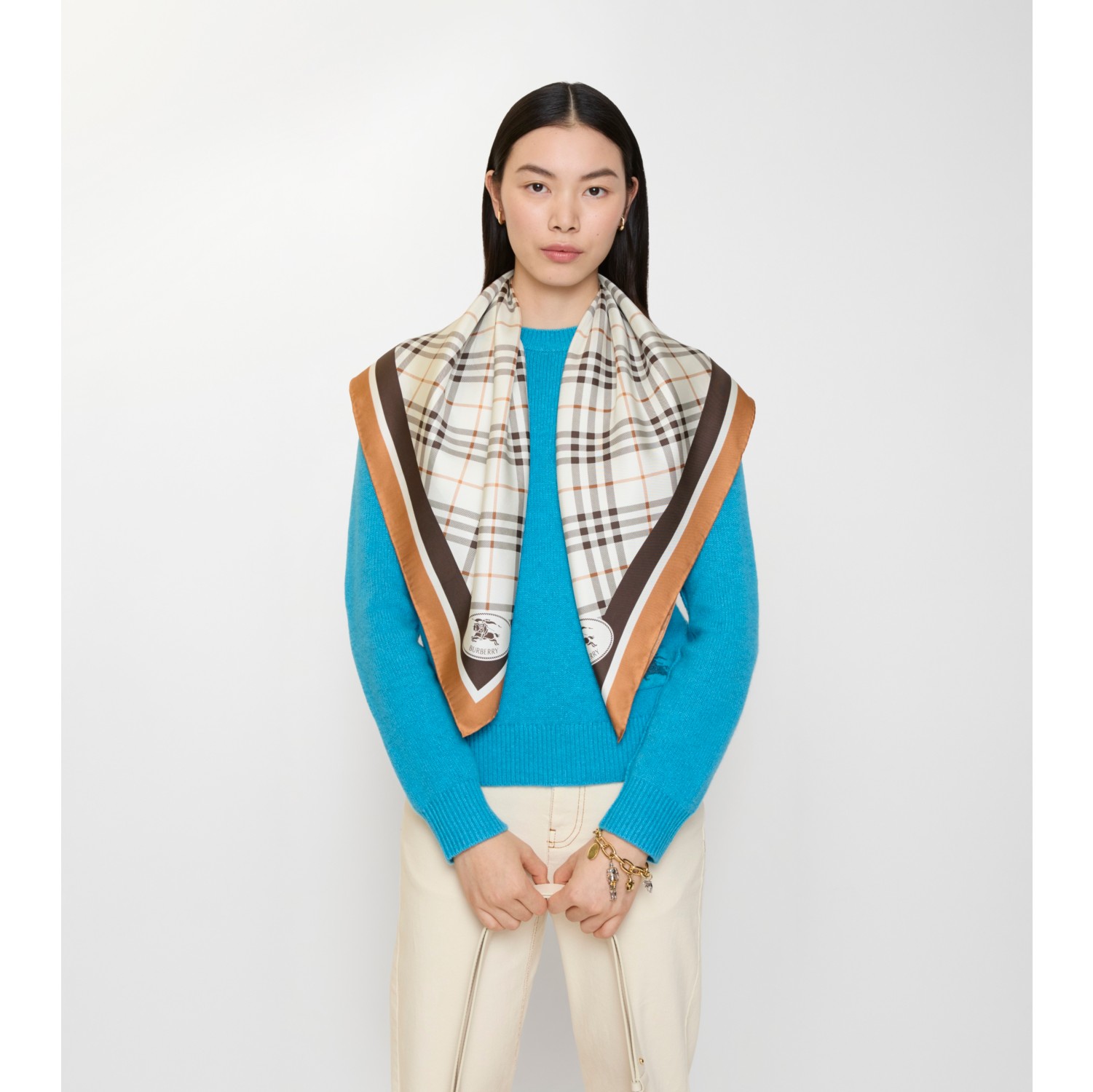 格纹骑士印章丝巾