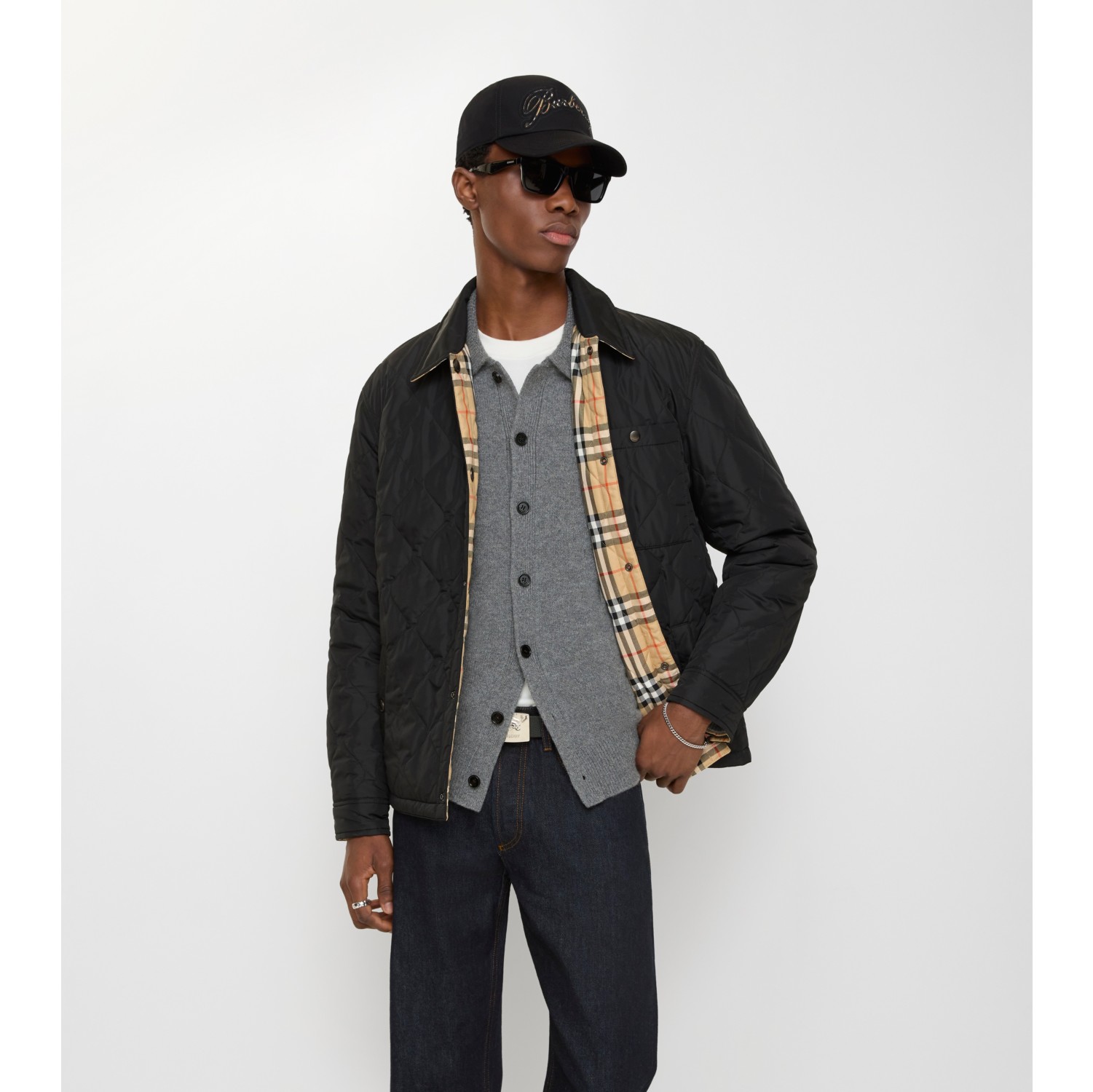 双面两穿绗缝尼龙外套式衬衫