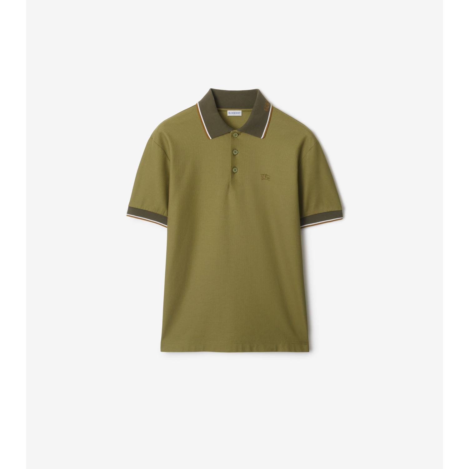徽标衣领棉质 Polo 衫