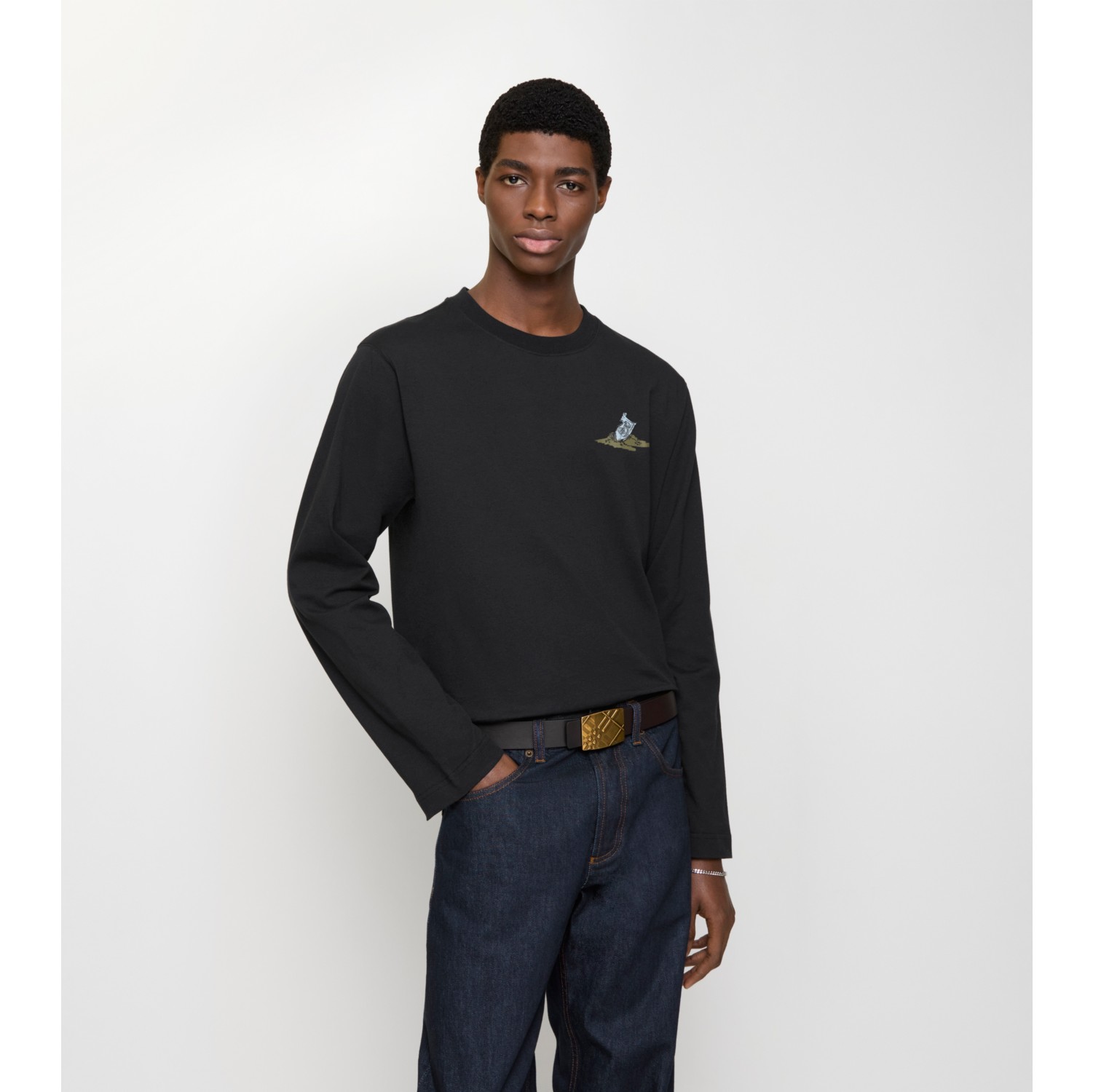 双面两用格纹镌纹腰带