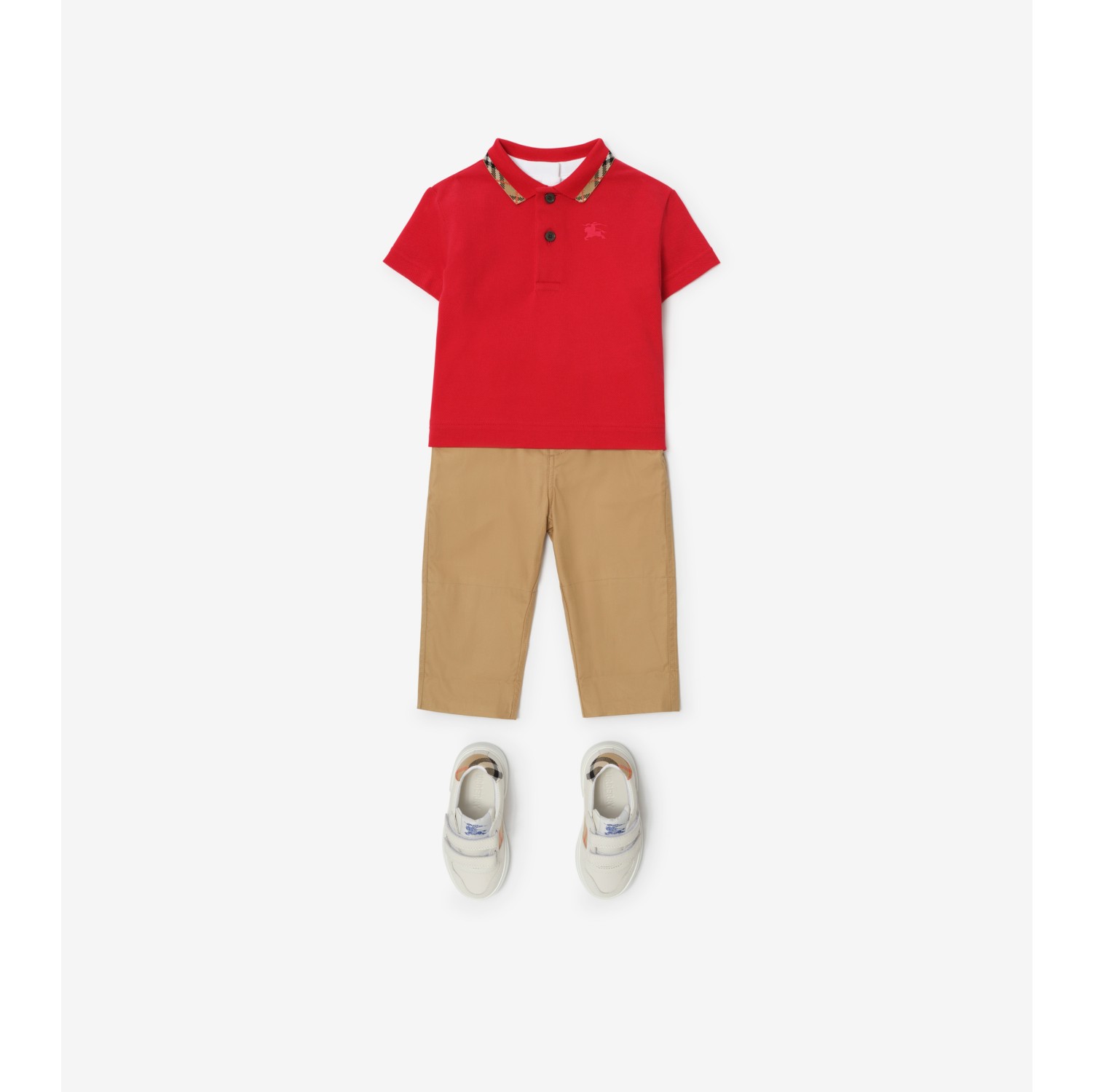 格纹衣领棉质 Polo 衫