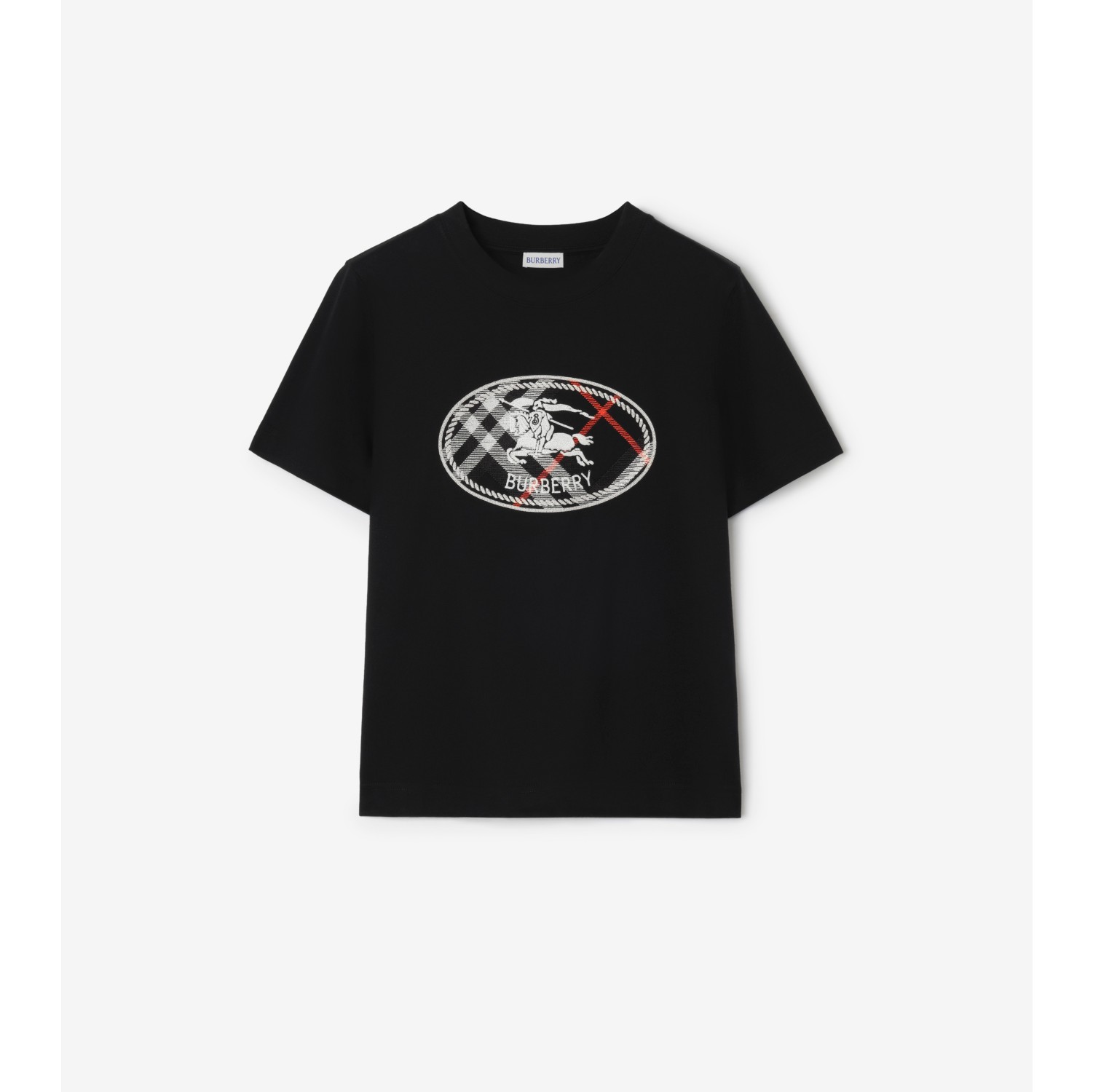 格纹骑士印章棉质 T 恤衫