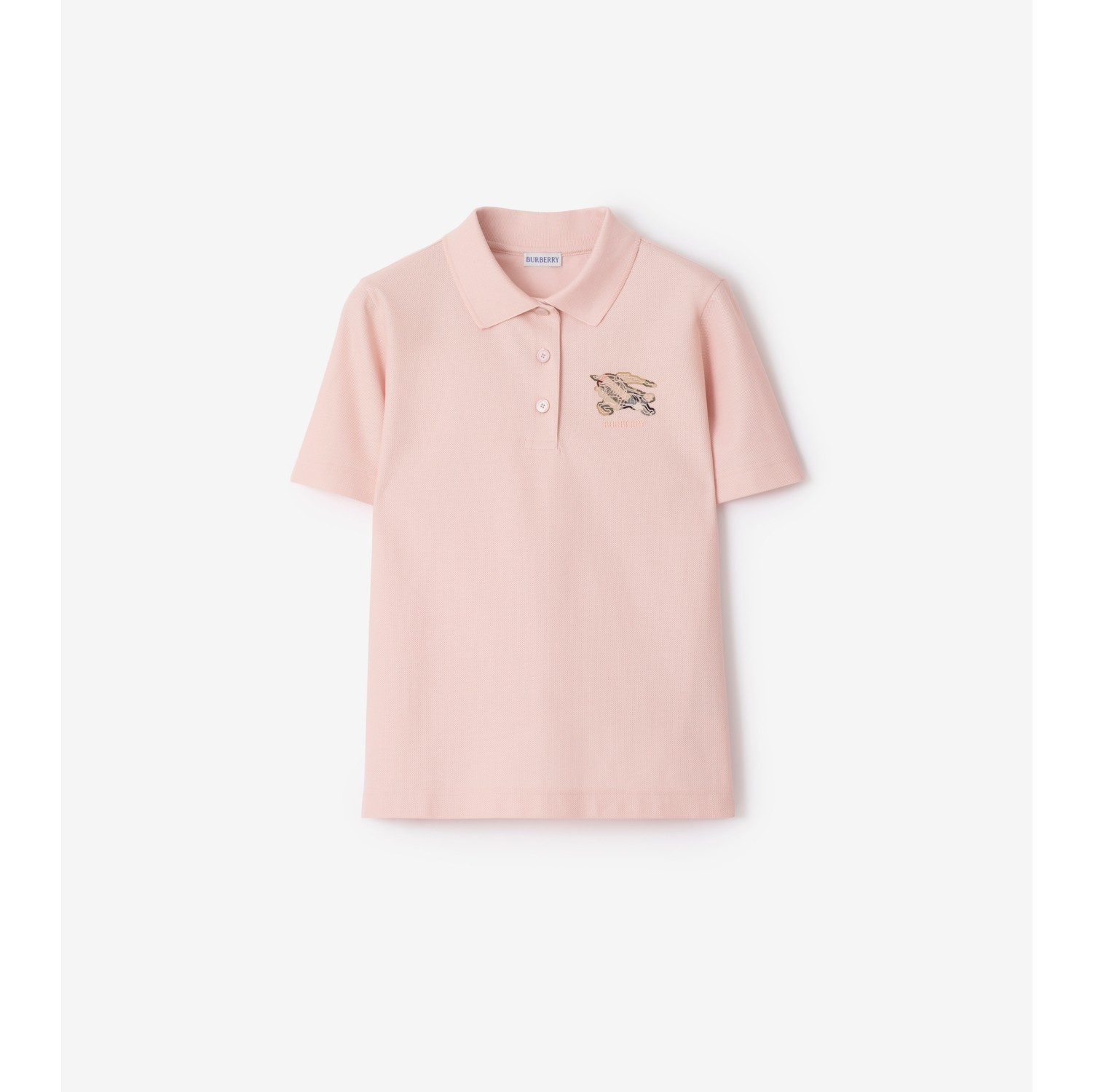骑士徽标格纹棉质 Polo 衫