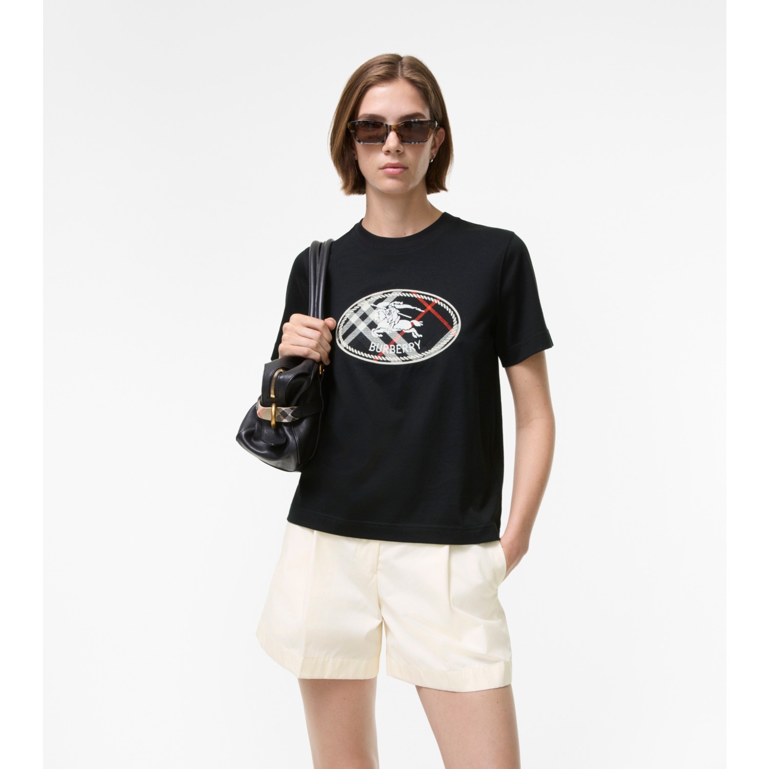 格纹骑士印章棉质 T 恤衫