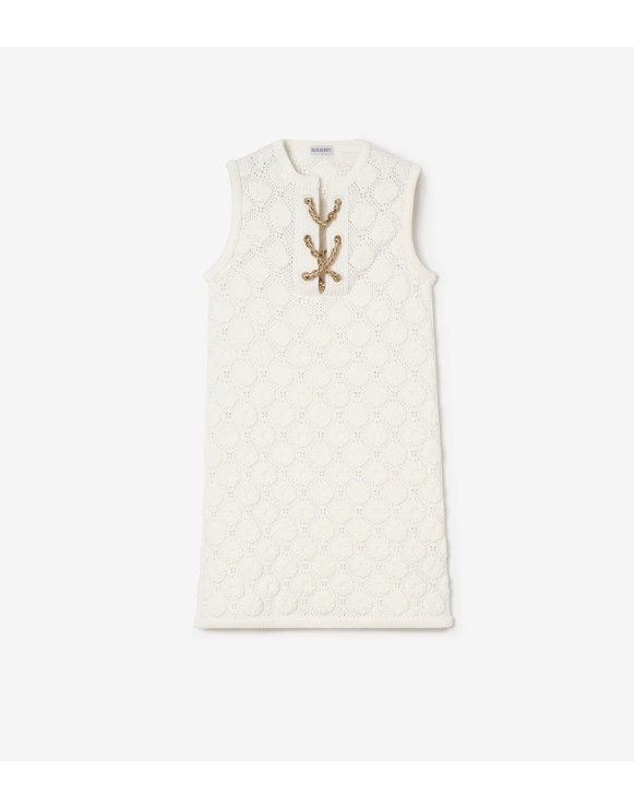 钩编棉质混纺连衣裙