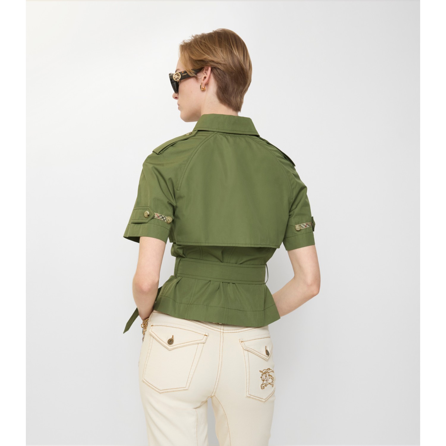 短款棉府绸 Trench 衬衫