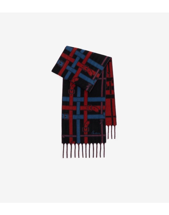 腰带格纹羊绒围巾