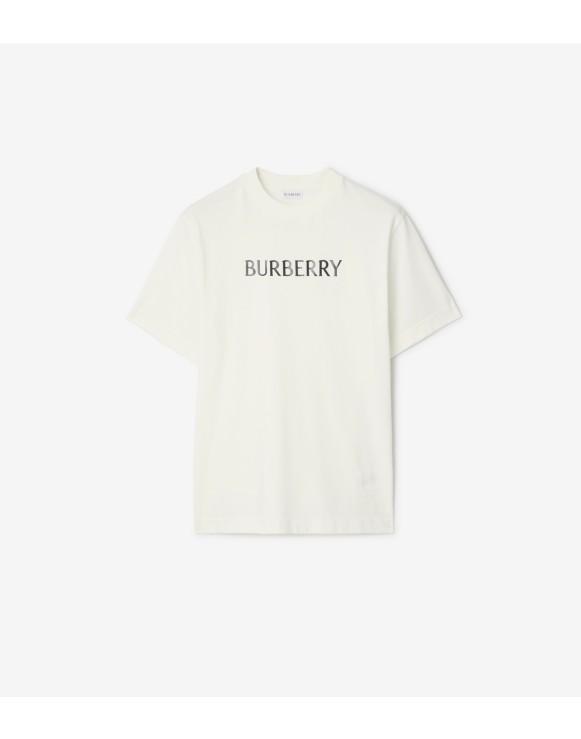 徽标装饰棉质 T 恤衫