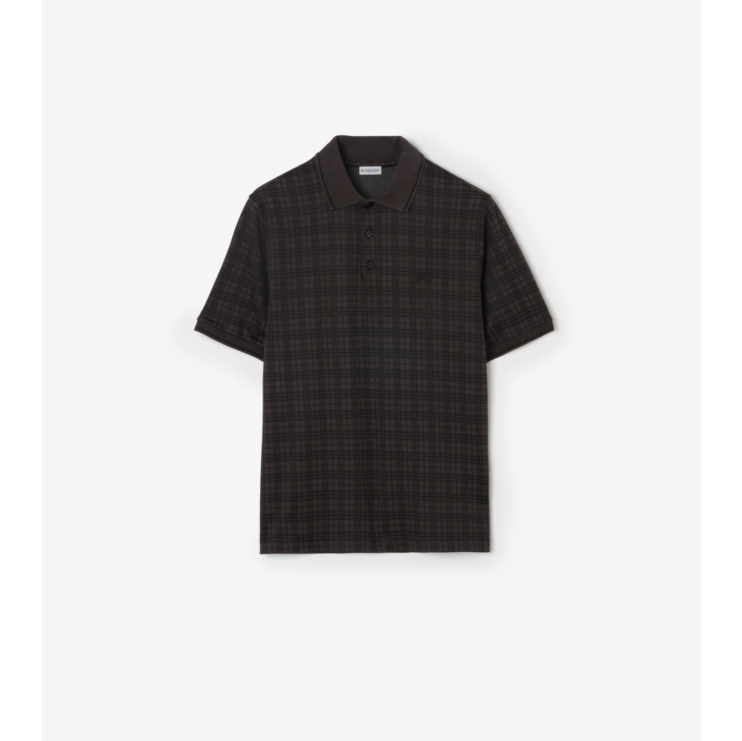 格纹棉质混纺 Polo 衫