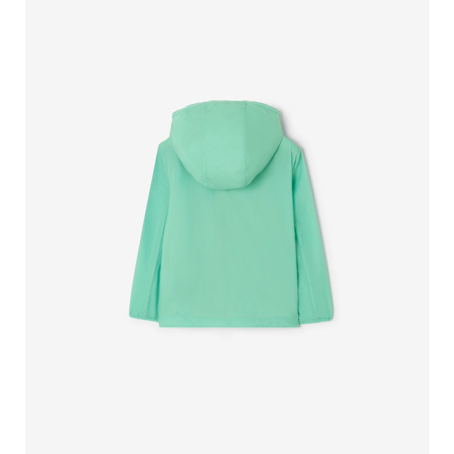 格纹饰带尼龙连帽外套