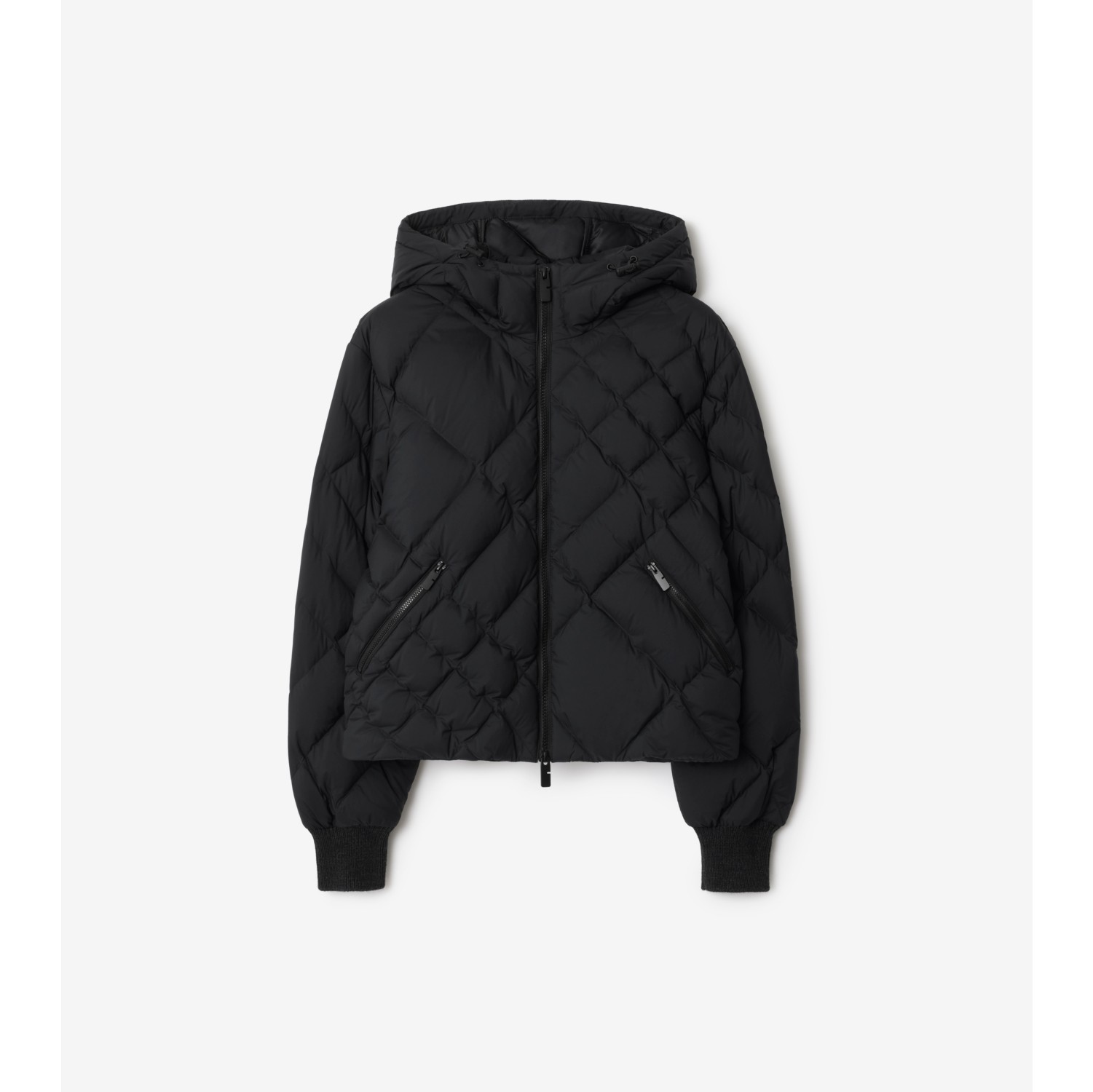 格纹缝线尼龙 Delley 羽绒服