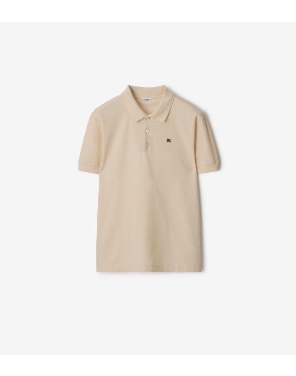 金属骑士徽标棉质 Polo 衫