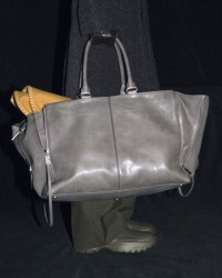 Closeup of grey bag