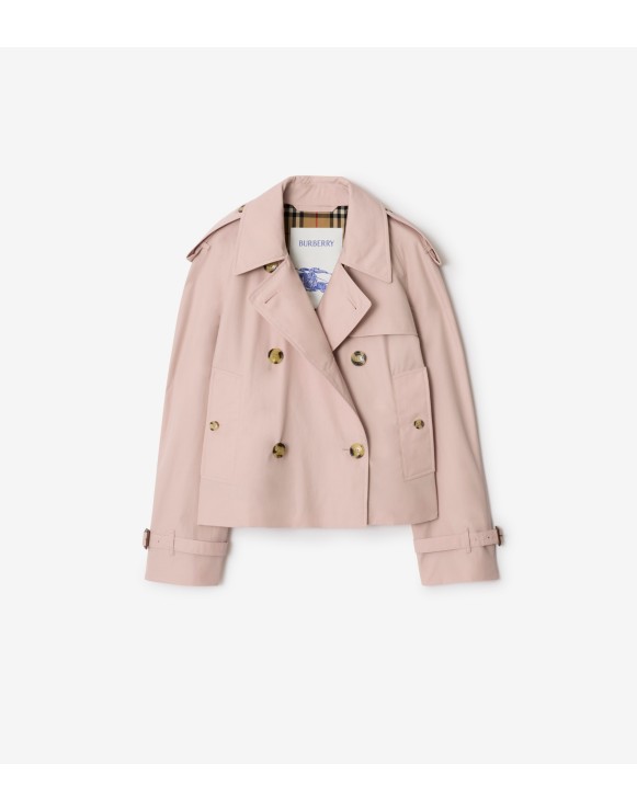 及腰短款轻薄嘎巴甸 Trench 外套