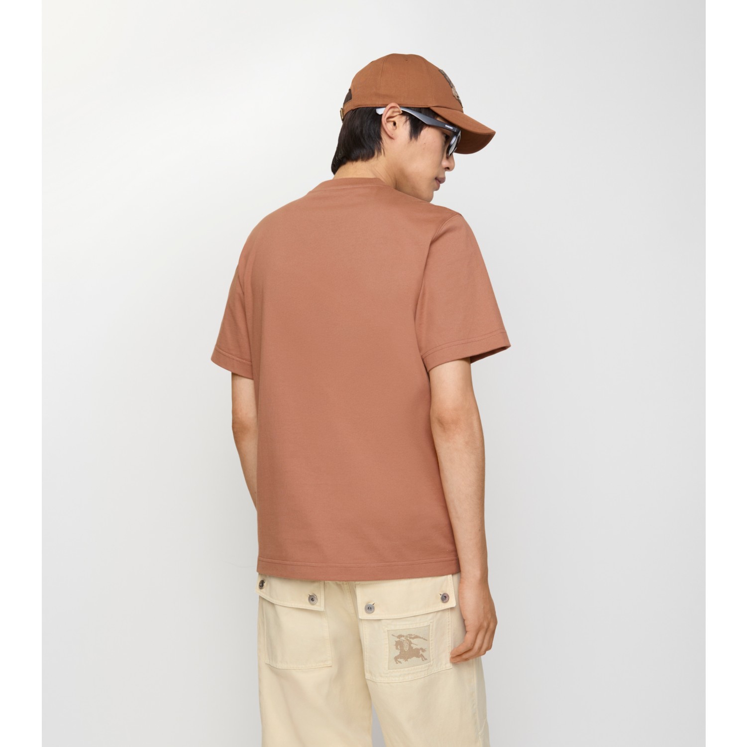 渐变马术骑士徽标棉质 T 恤衫