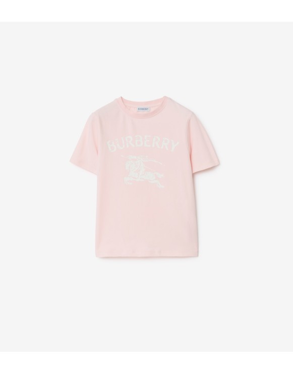 马术骑士徽标弹力棉质 T 恤衫