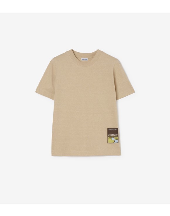 景观标签棉质 T 恤衫