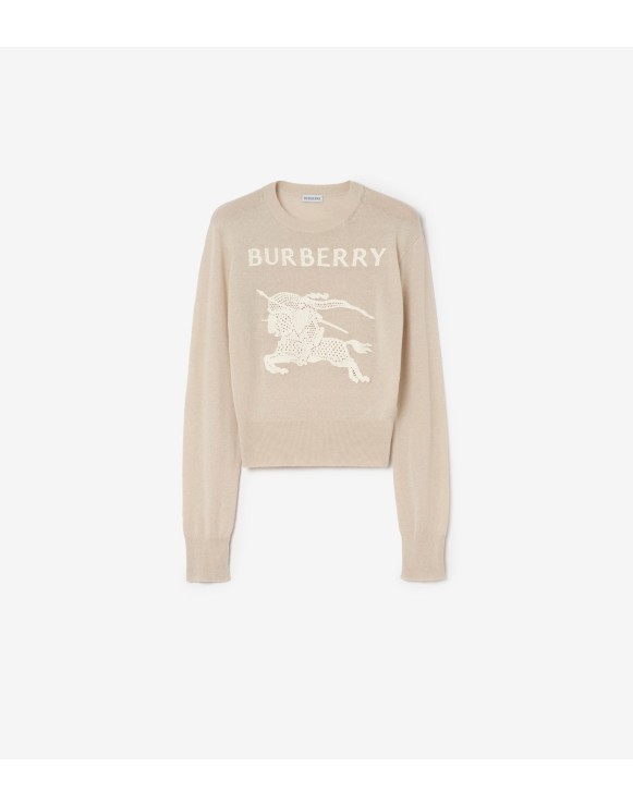 马术骑士徽标棉毛混纺针织衫