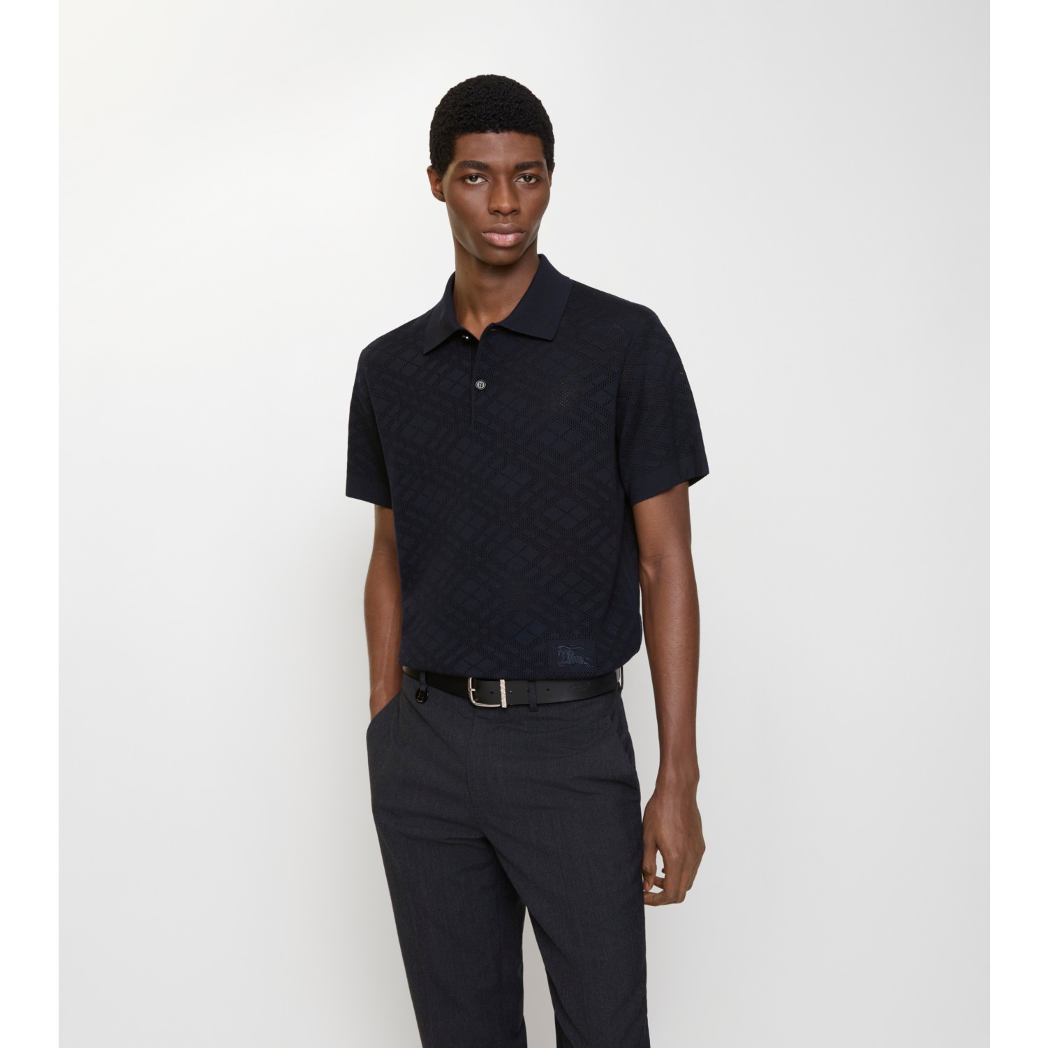 格纹羊毛 Polo 衫