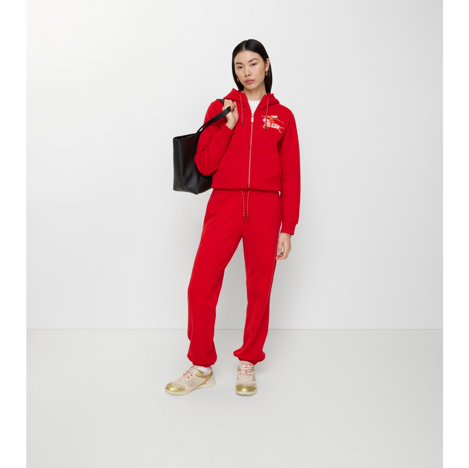 水彩马术骑士徽标棉质慢跑裤